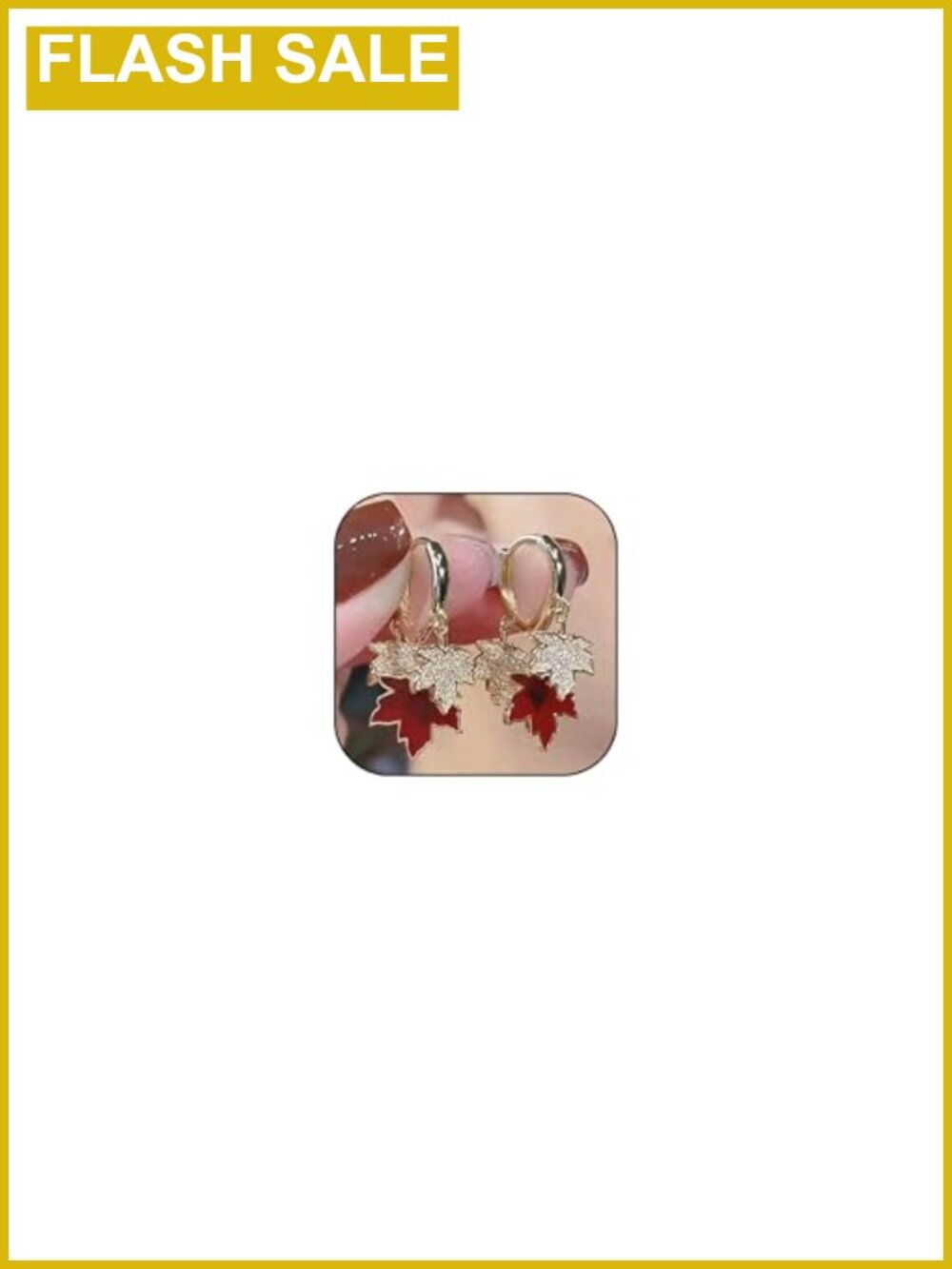 Maple Leaf Dangle Earrings Zircon Alloy Hypoallergenic Autumn Thanksgiving